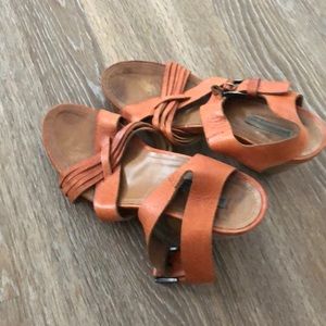 Vic orange leather sandals